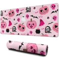 thumbnail image 1 of Long Mouse Pads for Desk,Halloween Pink Spooky Hearts and Ghosts Desk Mats on Top Of Desks, Desk Mouse Pad Extra Large with 3mm Non-Slip Base and Stitched Edge for Gaming,Office,Work,Home 31.5x11.8in, 1 of 5