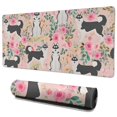 thumbnail image 1 of Long Mouse Pads for Desk,Husky Dog Flower Floral Desk Mats on Top Of Desks, Desk Mouse Pad Extra Large with 3mm Non-Slip Base and Stitched Edge for Gaming,Office,Work,Home 35.4"x15.7", 1 of 6