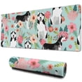 thumbnail image 1 of Long Mouse Pads for Desk,Husky and Pioneer Flower Desk Mats on Top Of Desks, Desk Mouse Pad Extra Large with 3mm Non-Slip Base and Stitched Edge for Gaming,Office,Work,Home 31.5"x11.8", 1 of 6