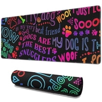 Long Mouse Pads for Desk,I Love My Dogs Art Desk Mats on Top Of Desks, Desk Mouse Pad Extra Large with 3mm Non-Slip Base and Stitched Edge for Gaming,Office,Work,Home 31.5"x11.8"