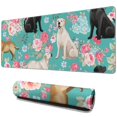 thumbnail image 1 of Long Mouse Pads for Desk,Labrador Dogs with Pioneer Flower Desk Mats on Top Of Desks, Desk Mouse Pad Extra Large with 3mm Non-Slip Base and Stitched Edge for Gaming,Office,Work,Home 31.5"x11.8", 1 of 6