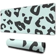 thumbnail image 1 of Long Mouse Pads for Desk,Light Blue and Black Of Leopard Print Desk Mats on Top Of Desks, Desk Mouse Pad Extra Large with 3mm Non-Slip Base and Stitched Edge for Gaming,Office,Work,Home 31.5"x11.8", 1 of 6
