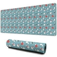 thumbnail image 1 of Long Mouse Pads for Desk,Light Blue Christmas Snowman Pattern Desk Mats on Top Of Desks, Desk Mouse Pad Extra Large with 3mm Non-Slip Base and Stitched Edge for Gaming,Office,Work,Home 31.5x11.8in, 1 of 5