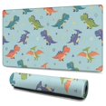 thumbnail image 1 of Long Mouse Pads for Desk,LightBlue Cartoon Dinosaurs Geometric Desk Mats on Top Of Desks, Desk Mouse Pad Extra Large with 3mm Non-Slip Base and Stitched Edge for Gaming,Work,Home 47.3"x23.6", 1 of 5