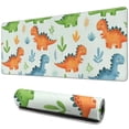 thumbnail image 1 of Long Mouse Pads for Desk,LightGreen Cartoon Dinosaurs Leaves Desk Mats on Top Of Desks, Desk Mouse Pad Extra Large with 3mm Non-Slip Base and Stitched Edge for Gaming,Work,Home 31.5"x11.8", 1 of 5
