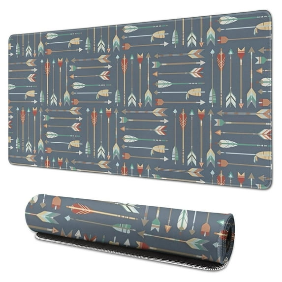 Long Mouse Pads for Desk,Multicolor Arrow Pattern Desk Mats on Top Of Desks, Desk Mouse Pad Extra Large with 3mm Non-Slip Base and Stitched Edge for Gaming,Office,Work,Home 31.5"x15.7"