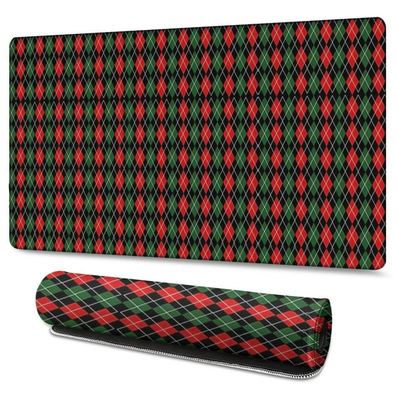 Long Mouse Pads for Desk,Multicolor Christmas Pattern Desk Mats on Top Of Desks, Desk Mouse Pad Extra Large with 3mm Non-Slip Base and Stitched Edge for Gaming,Office,Work,Home 47.3x23.6in