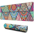 thumbnail image 1 of Long Mouse Pads for Desk,Multicolor Ethnic Geometric Pattern Desk Mats on Top Of Desks, Desk Mouse Pad Extra Large with 3mm Non-Slip Base and Stitched Edge for Gaming,Office,Work,Home 31.5"x11.8", 1 of 6