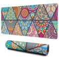 thumbnail image 1 of Long Mouse Pads for Desk,Multicolor Ethnic Geometric Pattern Desk Mats on Top Of Desks, Desk Mouse Pad Extra Large with 3mm Non-Slip Base and Stitched Edge for Gaming,Office,Work,Home 35.4"x15.7", 1 of 6
