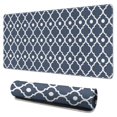 thumbnail image 1 of Long Mouse Pads for Desk,Navy Blue Geometric Quatrefoil Pattern Desk Mats on Top Of Desks, Desk Mouse Pad Extra Large with 3mm Non-Slip Base and Stitched Edge for Gaming,Office,Work,Home 31.5"x15.7", 1 of 6