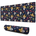 thumbnail image 1 of Long Mouse Pads for Desk,Navy Mexican Skull Pattern Desk Mats on Top Of Desks, Desk Mouse Pad Extra Large with 3mm Non-Slip Base and Stitched Edge for Gaming,Office,Work,Home 31.5"x11.8", 1 of 6