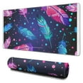 thumbnail image 1 of Long Mouse Pads for Desk,Neon Feather with Dots Pattern Desk Mats on Top Of Desks, Desk Mouse Pad Extra Large with 3mm Non-Slip Base and Stitched Edge for Gaming,Office,Work,Home 31.5"x15.7", 1 of 6