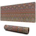 thumbnail image 1 of Long Mouse Pads for Desk,Orange Boho Ethnic Paisley Pattern Desk Mats on Top Of Desks, Desk Mouse Pad Extra Large with 3mm Non-Slip Base and Stitched Edge for Gaming,Office,Work,Home 31.5"x11.8", 1 of 6