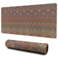 thumbnail image 1 of Long Mouse Pads for Desk,Orange Boho Ethnic Paisley Pattern Desk Mats on Top Of Desks, Desk Mouse Pad Extra Large with 3mm Non-Slip Base and Stitched Edge for Gaming,Office,Work,Home 35.4"x15.7", 1 of 6