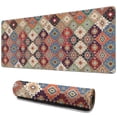 thumbnail image 1 of Long Mouse Pads for Desk,Orange Ethnic Rhombus Pattern Desk Mats on Top Of Desks, Desk Mouse Pad Extra Large with 3mm Non-Slip Base and Stitched Edge for Gaming,Office,Work,Home 31.5"x11.8", 1 of 6