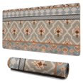 thumbnail image 1 of Long Mouse Pads for Desk,Orange Geometric Diamond Cross Pattern Desk Mats on Top Of Desks, Desk Mouse Pad Extra Large with 3mm Non-Slip Base and Stitched Edge for Gaming,Office,Work,Home 31.5"x15.7", 1 of 6