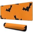 thumbnail image 1 of Long Mouse Pads for Desk,Orange Halloween Bats Desk Mats on Top Of Desks, Desk Mouse Pad Extra Large with 3mm Non-Slip Base and Stitched Edge for Gaming,Office,Work,Home 31.5x11.8in, 1 of 5