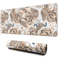 thumbnail image 1 of Long Mouse Pads for Desk,Orange Paisley Pattern Desk Mats on Top Of Desks, Desk Mouse Pad Extra Large with 3mm Non-Slip Base and Stitched Edge for Gaming,Office,Work,Home 31.5"x11.8", 1 of 6