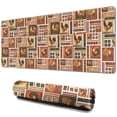 thumbnail image 1 of Long Mouse Pads for Desk,Patchwork Chicken Pattern Desk Mats on Top Of Desks, Desk Mouse Pad Extra Large with 3mm Non-Slip Base and Stitched Edge for Gaming,Office,Work,Home 31.5x11.8in, 1 of 5