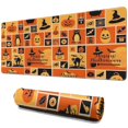 thumbnail image 1 of Long Mouse Pads for Desk,Patchwork Halloween Pattern Desk Mats on Top Of Desks, Desk Mouse Pad Extra Large with 3mm Non-Slip Base and Stitched Edge for Gaming,Office,Work,Home 31.5x11.8in, 1 of 5