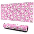 thumbnail image 1 of Long Mouse Pads for Desk,Pink Baseballs Pattern Desk Mats on Top Of Desks, Desk Mouse Pad Extra Large with 3mm Non-Slip Base and Stitched Edge for Gaming,Office,Work,Home 35.4"x15.7", 1 of 6