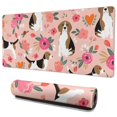 thumbnail image 1 of Long Mouse Pads for Desk,Pink Beagle and Flower Desk Mats on Top Of Desks, Desk Mouse Pad Extra Large with 3mm Non-Slip Base and Stitched Edge for Gaming,Office,Work,Home 35.4"x15.7", 1 of 6
