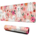 thumbnail image 1 of Long Mouse Pads for Desk,Pink Bichon Frise and Flower Desk Mats on Top Of Desks, Desk Mouse Pad Extra Large with 3mm Non-Slip Base and Stitched Edge for Gaming,Office,Work,Home 31.5"x11.8", 1 of 6