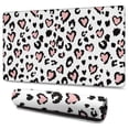 thumbnail image 1 of Long Mouse Pads for Desk,Pink and Black Of Leopard Print Desk Mats on Top Of Desks, Desk Mouse Pad Extra Large with 3mm Non-Slip Base and Stitched Edge for Gaming,Office,Work,Home 47.3"x23.6", 1 of 6