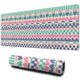 thumbnail image 1 of Long Mouse Pads for Desk,Pink and Blue Heart Shaped Boho Pattern Desk Mats on Top Of Desks, Desk Mouse Pad Extra Large with 3mm Non-Slip Base and Stitched Edge for Gaming,Office,Work,Home 31.5"x11.8", 1 of 6