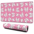 thumbnail image 1 of Long Mouse Pads for Desk,Pink Bows and Baseballs Pattern Desk Mats on Top Of Desks, Desk Mouse Pad Extra Large with 3mm Non-Slip Base and Stitched Edge for Gaming,Office,Work,Home 47.3"x23.6", 1 of 6