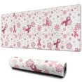 thumbnail image 1 of Long Mouse Pads for Desk,Pink Breast Cancer and Pioneer Flower Desk Mats on Top Of Desks, Desk Mouse Pad Extra Large with 3mm Non-Slip Base and Stitched Edge for Gaming,Office,Work,Home 31.5x11.8in, 1 of 5