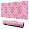 thumbnail image 1 of Long Mouse Pads for Desk,Pink Breast Cancer Ribbon Floral Pattern Desk Mats on Top Of Desks, Desk Mouse Pad Extra Large with 3mm Non-Slip Base and Stitched Edge for Gaming,Office,Work,Home 31.5x15.7in, 1 of 5