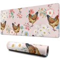 thumbnail image 1 of Long Mouse Pads for Desk,Pink Chicken Floral Pattern Desk Mats on Top Of Desks, Desk Mouse Pad Extra Large with 3mm Non-Slip Base and Stitched Edge for Gaming,Office,Work,Home 31.5x11.8in, 1 of 5
