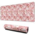 thumbnail image 1 of Long Mouse Pads for Desk,Pink Christmas Snowman Pattern Desk Mats on Top Of Desks, Desk Mouse Pad Extra Large with 3mm Non-Slip Base and Stitched Edge for Gaming,Office,Work,Home 31.5x11.8in, 1 of 5