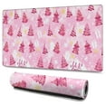 thumbnail image 1 of Long Mouse Pads for Desk,Pink Christmas Tree Pattern Desk Mats on Top Of Desks, Desk Mouse Pad Extra Large with 3mm Non-Slip Base and Stitched Edge for Gaming,Office,Work,Home 47.3x23.6in, 1 of 5