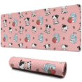 thumbnail image 1 of Long Mouse Pads for Desk,Pink Cow Milk Strawberry Pattern Desk Mats on Top Of Desks, Desk Mouse Pad Extra Large with 3mm Non-Slip Base and Stitched Edge for Gaming,Office,Work,Home 31.5"x11.8", 1 of 6
