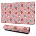 thumbnail image 1 of Long Mouse Pads for Desk,Pink Cow Milk Strawberry Pattern Desk Mats on Top Of Desks, Desk Mouse Pad Extra Large with 3mm Non-Slip Base and Stitched Edge for Gaming,Office,Work,Home 47.3"x23.6", 1 of 6