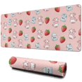 thumbnail image 1 of Long Mouse Pads for Desk,Pink Cow Milk Strawberry Pattern Desk Mats on Top Of Desks, Desk Mouse Pad Extra Large with 3mm Non-Slip Base and Stitched Edge for Gaming,Office,Work,Home 31.5"x11.8", 1 of 6
