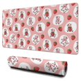 thumbnail image 1 of Long Mouse Pads for Desk,Pink Cow Strawberry Oval Pattern Desk Mats on Top Of Desks, Desk Mouse Pad Extra Large with 3mm Non-Slip Base and Stitched Edge for Gaming,Office,Work,Home 31.5"x15.7", 1 of 6