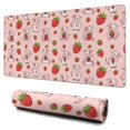 thumbnail image 1 of Long Mouse Pads for Desk,Pink Cow Strawberry Pattern Desk Mats on Top Of Desks, Desk Mouse Pad Extra Large with 3mm Non-Slip Base and Stitched Edge for Gaming,Office,Work,Home 31.5"x15.7", 1 of 6