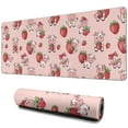 thumbnail image 1 of Long Mouse Pads for Desk,Pink Cow Strawberry Pattern Desk Mats on Top Of Desks, Desk Mouse Pad Extra Large with 3mm Non-Slip Base and Stitched Edge for Gaming,Office,Work,Home 31.5"x11.8", 1 of 6