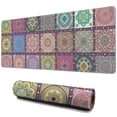 thumbnail image 1 of Long Mouse Pads for Desk,Pink Diverse Mandala Pattern Desk Mats on Top Of Desks, Desk Mouse Pad Extra Large with 3mm Non-Slip Base and Stitched Edge for Gaming,Office,Work,Home 31.5"x11.8", 1 of 6