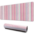 thumbnail image 1 of Long Mouse Pads for Desk,Pink and Green Striped Pattern Desk Mats on Top Of Desks, Desk Mouse Pad Extra Large with 3mm Non-Slip Base and Stitched Edge for Gaming,Office,Work,Home 31.5"x11.8", 1 of 6