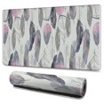 thumbnail image 1 of Long Mouse Pads for Desk,Pink and Grey Watercolor Feather Pattern Desk Mats on Top Of Desks, Desk Mouse Pad Extra Large with 3mm Non-Slip Base and Stitched Edge for Gaming,Office,Work,Home 47.3"x23.6", 1 of 6
