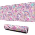 thumbnail image 1 of Long Mouse Pads for Desk,Pink Unicorns Flamingos Pattern Desk Mats on Top Of Desks, Desk Mouse Pad Extra Large with 3mm Non-Slip Base and Stitched Edge for Gaming,Office,Work,Home 31.5"x11.8", 1 of 6
