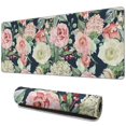 thumbnail image 1 of Long Mouse Pads for Desk,Pioneer Flower Floral Print Pattern Desk Mats on Top Of Desks, Desk Mouse Pad Extra Large with 3mm Non-Slip Base and Stitched Edge for Gaming,Office,Work,Home 31.5"x11.8", 1 of 6
