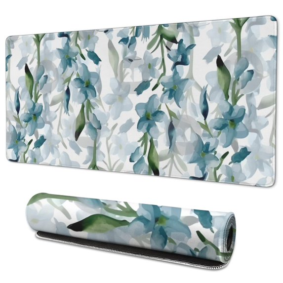 Long Mouse Pads for Desk,Pioneer Flower Floral Print Pattern Desk Mats on Top Of Desks, Desk Mouse Pad Extra Large with 3mm Non-Slip Base and Stitched Edge for Gaming,Office,Work,Home 35.4"x15.7"