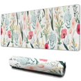 thumbnail image 1 of Long Mouse Pads for Desk,Pioneer Flower Floral Print Pattern Desk Mats on Top Of Desks, Desk Mouse Pad Extra Large with 3mm Non-Slip Base and Stitched Edge for Gaming,Office,Work,Home 31.5"x11.8", 1 of 6