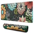 thumbnail image 1 of Long Mouse Pads for Desk,Pioneer Flower Floral Print Pattern Desk Mats on Top Of Desks, Desk Mouse Pad Extra Large with 3mm Non-Slip Base and Stitched Edge for Gaming,Office,Work,Home 31.5"x15.7", 1 of 6