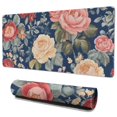 thumbnail image 1 of Long Mouse Pads for Desk,Pioneer Flower Floral Print Pattern Desk Mats on Top Of Desks, Desk Mouse Pad Extra Large with 3mm Non-Slip Base and Stitched Edge for Gaming,Office,Work,Home 35.4"x15.7", 1 of 6